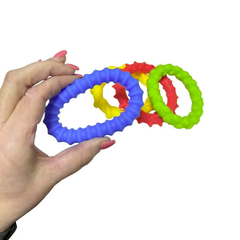 Sensory Assorted Textured Rings 4 pack – Smiley Sensory